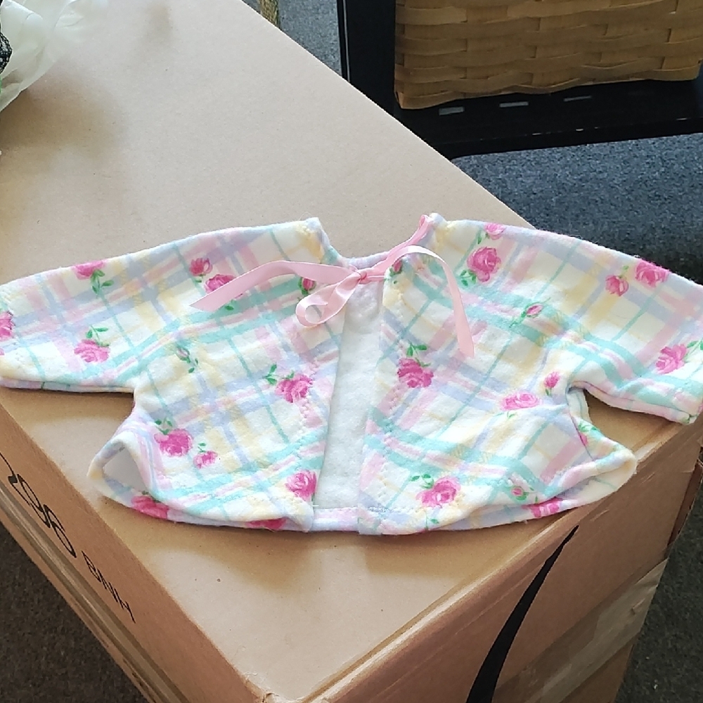 American Girl Floral Plaid Doll Jacket - Pink and White